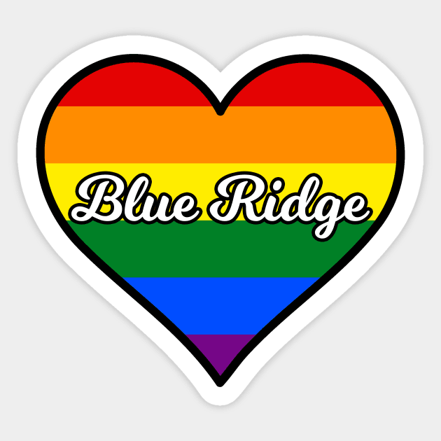 Blue Ridge Georgia Gay Pride Heart Sticker by fearcity